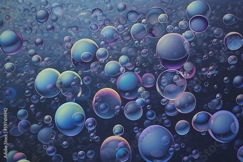 colorful bubbles floating in the sky. Generative AI