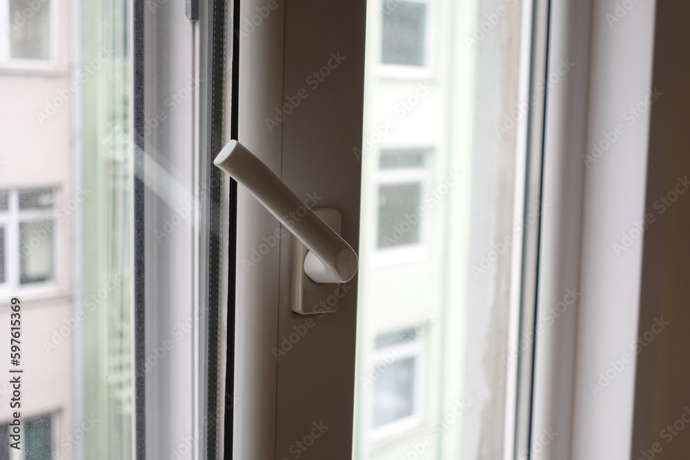 black plastic pvc window at home. black plastic pvc window at home.