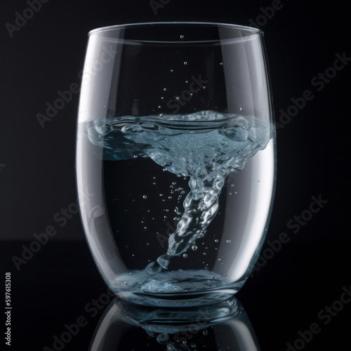 Glass of clean water. Illustration AI Generative
