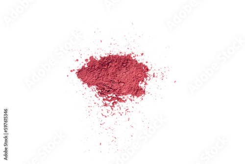 Cheek and face blush scattered. Pink blush texture on a white background.
