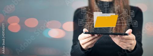 Fotografie Document management system, DMS and business process system automation technolog