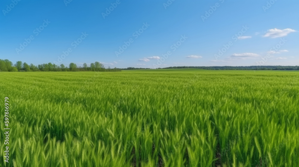Juicy green field. Illustration AI Generative. Juicy green field. Illustration AI Generative.