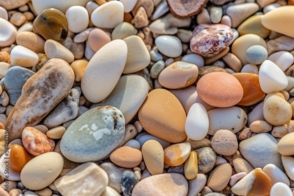 rocky landscape with scattered stones on the ground. Generative AI rocky landscape with scattered stones on the ground. Generative AI