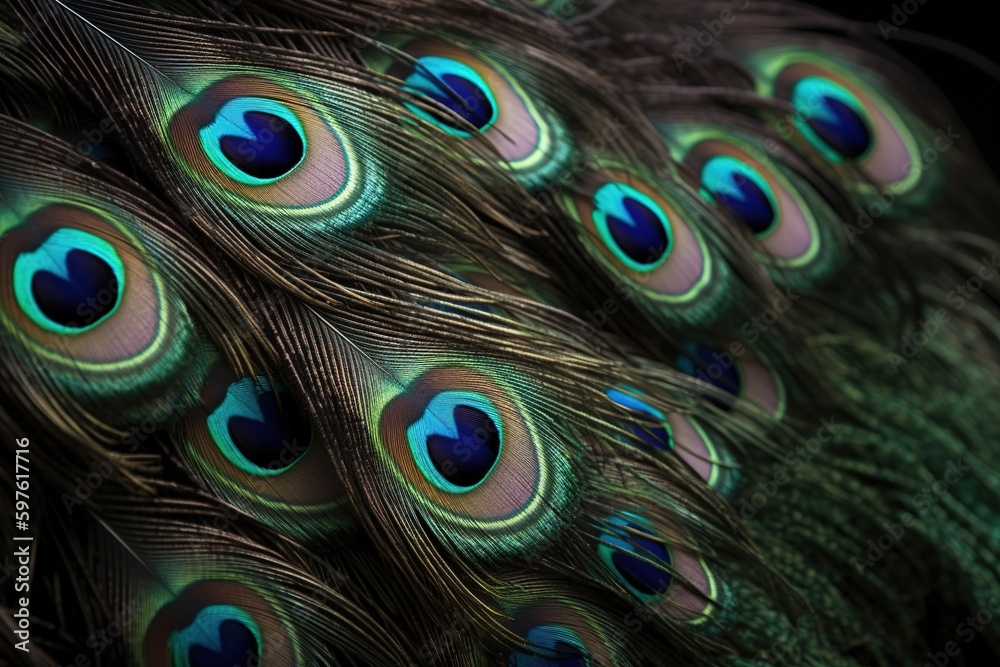Obraz premium peacock feather background.generative ai