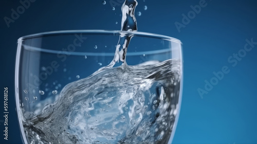 Clean water in glass. Illustration AI Generative.