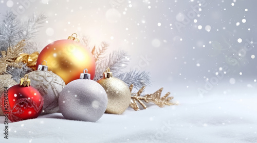 Merry Christmas background. Illustration AI Generative