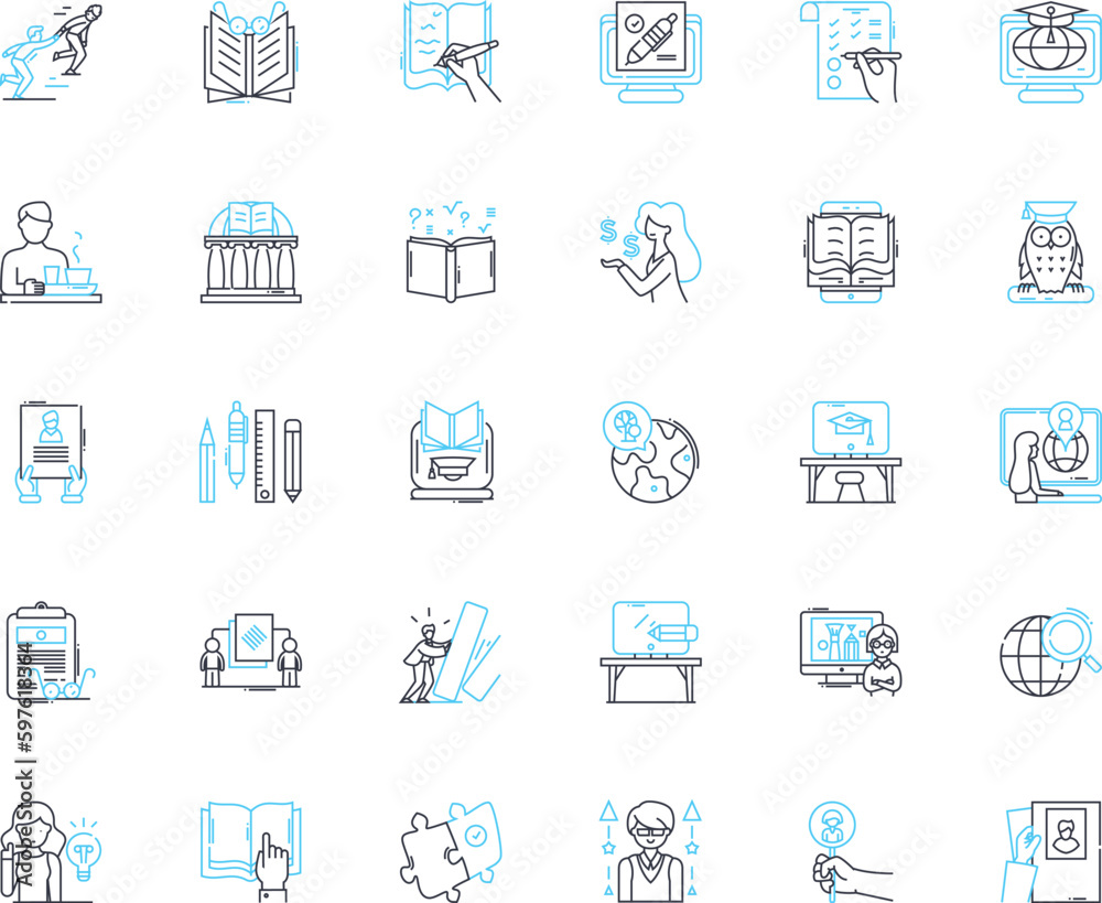 Virtual Tutorial linear icons set. Digital, Online, Remote, Interactive, E-learning, Tutoring, Instructional line vector and concept signs. Real-time,Personalized,Customized outline Generative AI Virtual Tutorial linear icons set. Digital, Online, Remote, Interactive, E-learning, Tutoring, Instructional line vector and concept signs. Real-time,Personalized,Customized outline Generative AI