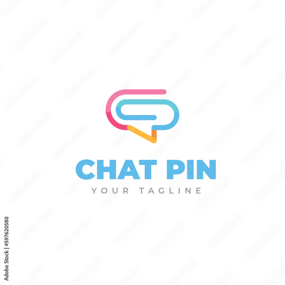 Chat pin Logo template design. Stock illustration. chat logo design Chat pin Logo template design. Stock illustration. chat logo design
