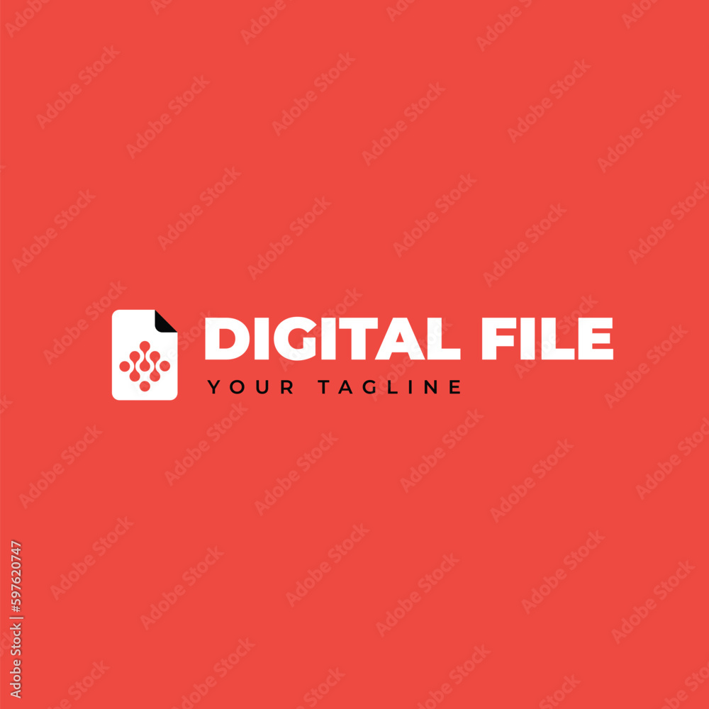 Digital File Logo template design. Stock illustration.