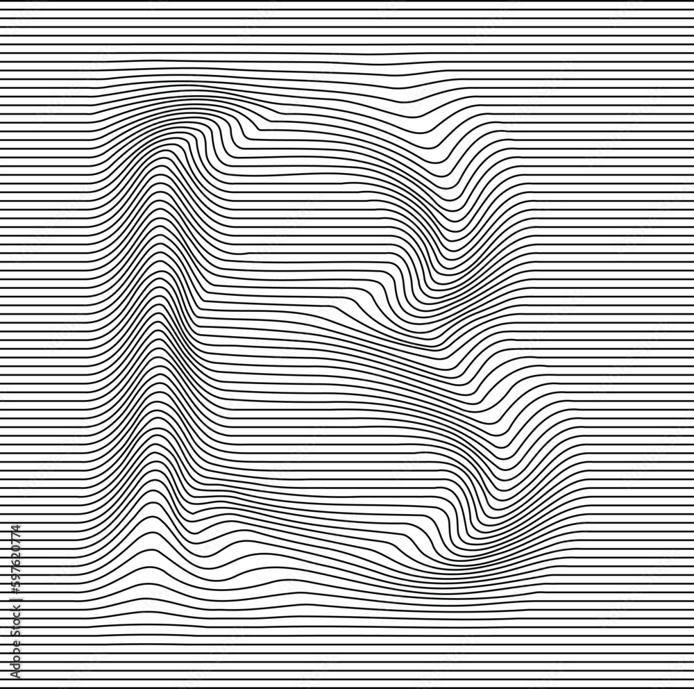 letter alphabet illusion with lines waves letter alphabet illusion with lines waves