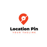 Location Pin Logo template design. Stock illustration.