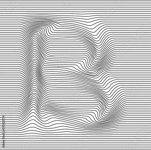 letter alphabet illusion with lines waves © umar