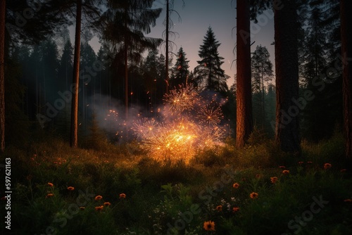 fireworks in the woods © stasknop