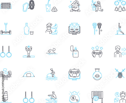 Relaxation methods linear icons set. editation, Yoga, Breathing, Massage, Mindfulness, Acupuncture, Aromatherapy line vector and concept signs. Reflexology, Reiki, Tai Chi outline Generative AI