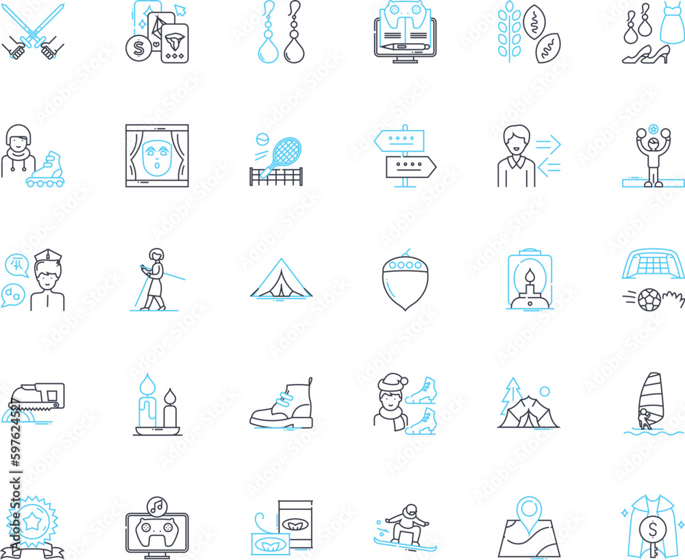 Personal intelligence linear icons set. Self-awareness, Insightfulness, Empathy, Introspection, Adaptability, Creativity, Resilience line vector and concept signs. Generative AI Personal intelligence linear icons set. Self-awareness, Insightfulness, Empathy, Introspection, Adaptability, Creativity, Resilience line vector and concept signs. Generative AI