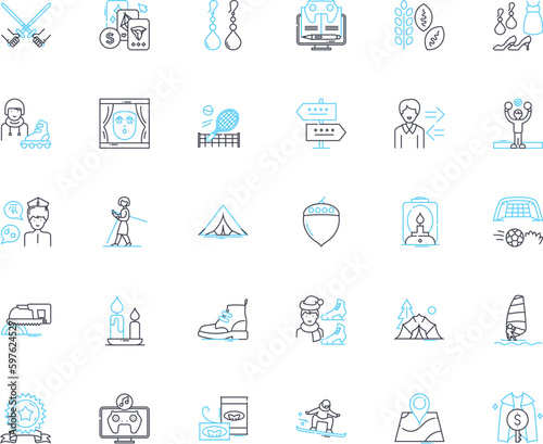 Personal intelligence linear icons set. Self-awareness, Insightfulness, Empathy, Introspection, Adaptability, Creativity, Resilience line vector and concept signs. Generative AI