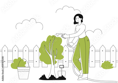 Woman in garden