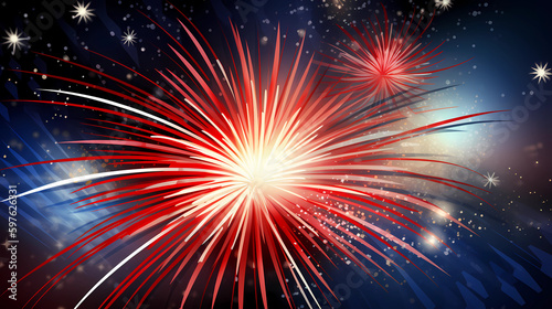 a 4th of July, cover photo / banner, Generative AI