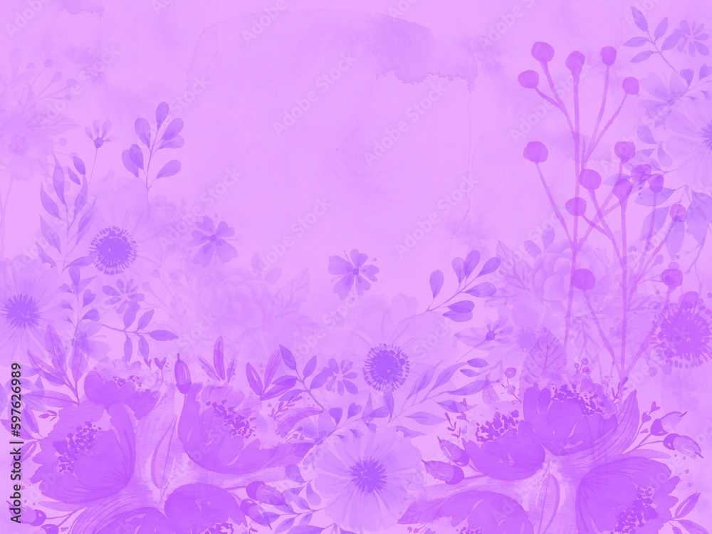 llustration. Lilac background. Blooming meadow. llustration. Lilac background. Blooming meadow.