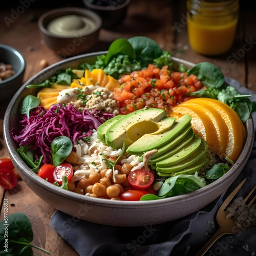 Colorful and Nutritious Salad Bowl Shot with a Canon EOS R Camera