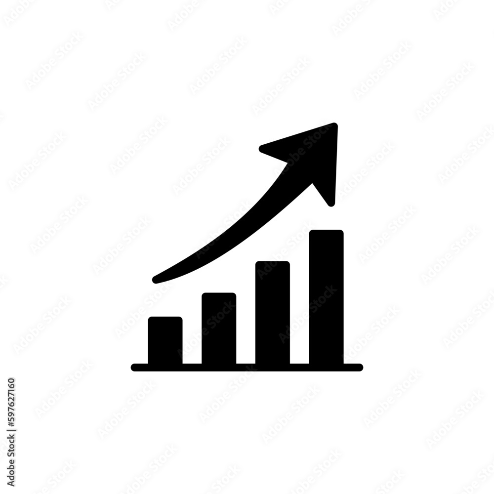 Growing graph Icon vector. Chart icon. Graph Icon Growing graph Icon vector. Chart icon. Graph Icon