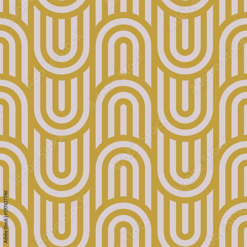 Boho Vector Retro Graphic Seamless Pattern With Experimental Colour Palette. Bohemian Retro Style 50s 60s 70s Repetitive Abstract Vector Background. Vintage Art Trendy Old Fashioned Textile Print