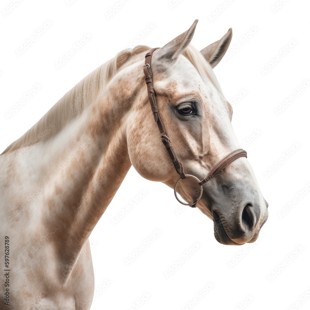 White horse. Generative AI