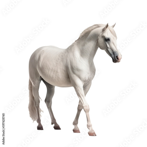 White horse body. Generative AI