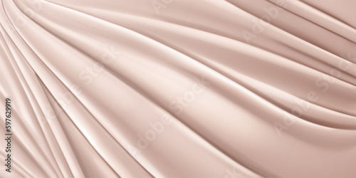 Background of beige fabric with many folds
