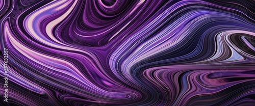 Liquid abstract  purple and blue chromatic waves background. Generative AI