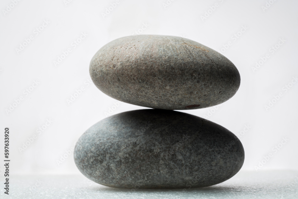zen stones for podium background. zen stone on white background