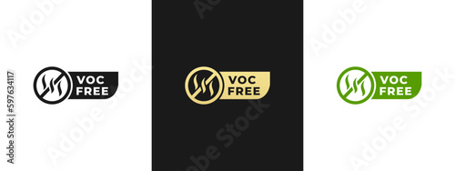 Best VOC Free Label or VOC Free Icon Vector Isolated in Flat Style. VOC Free Icon vector for product packaging design element. And other needs related to VOC Free.