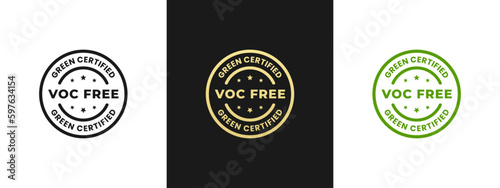VOC Free Stamp or VOC Free Label Vector Isolated in Flat Style. Simple VOC Free Stamp vector for product packaging design element. And other needs related to VOC Free.