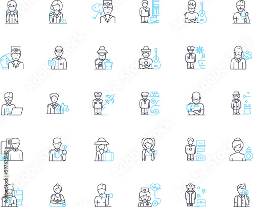 Calling linear icons set. Dialing, Ringing, Contacting, Phoning, Telephoning, Communicating, Connecting line vector and concept signs. Buzzing,Speaking,Reaching outline illustrations