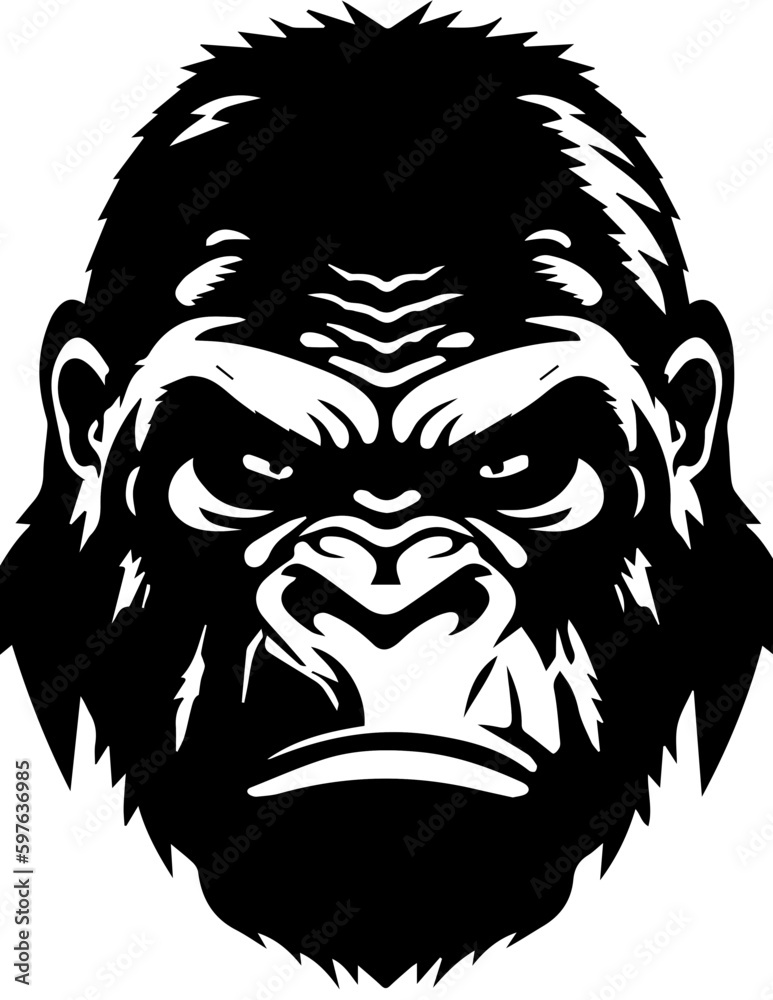 Angry Gorilla Head Vector Logo Fitness Sports Icon Tattoo SVG