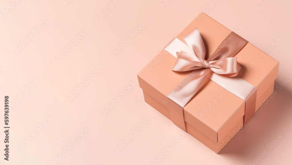 luxury gift box with silk and ribbon copy space Generative AI luxury gift box with silk and ribbon copy space Generative AI