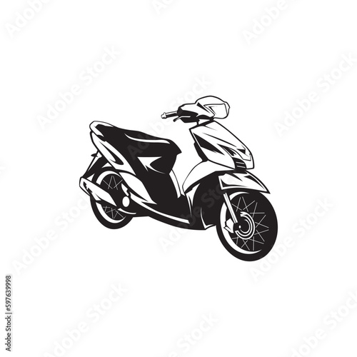 matic motor scooter silhouette vector