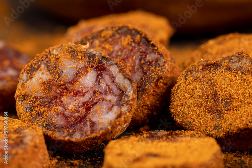 fresh dried pork sausage in turmeric