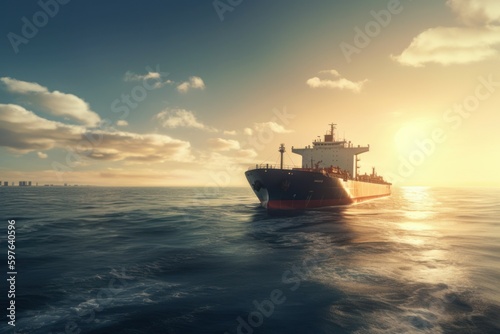 Tanker, background with copy space for text. AI generated, human enhanced. © top images