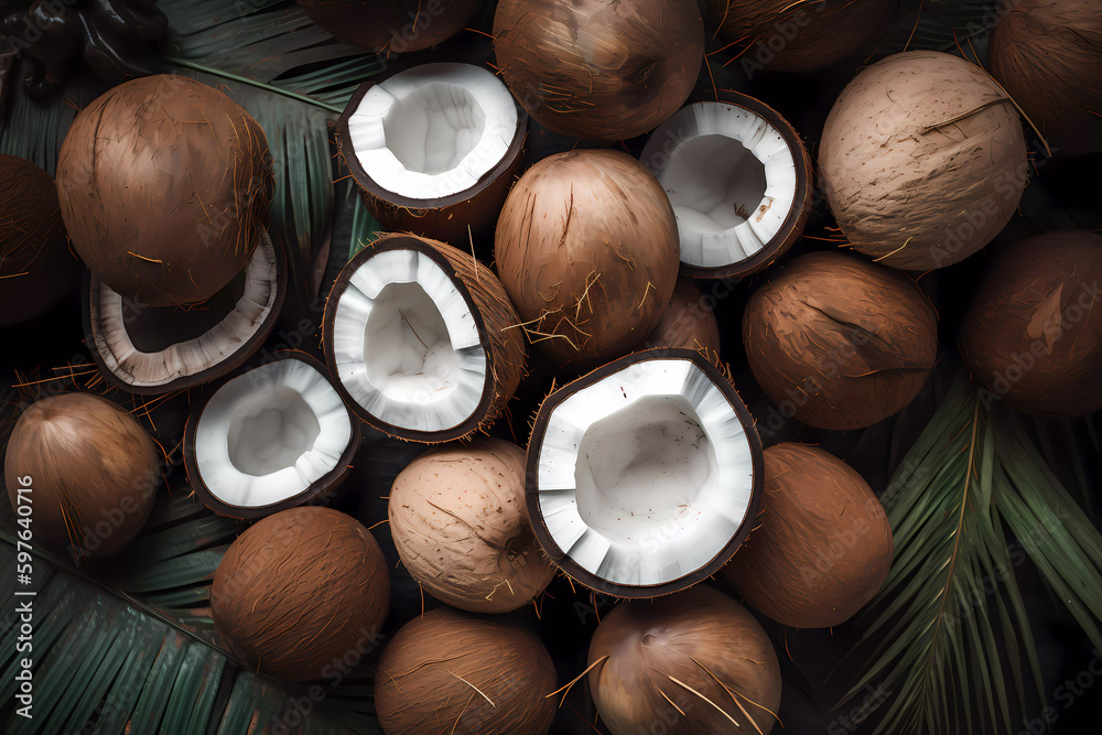 coconut, Background Concept, artwork and digital art, Illustration