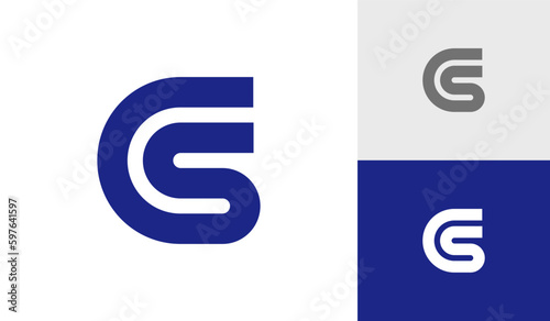 Letter CS initial monogram logo design