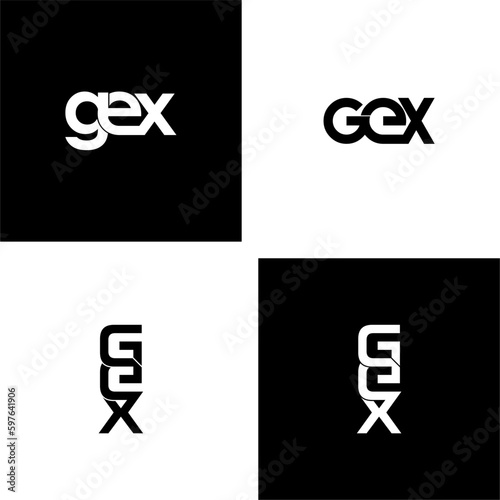gex typography letter monogram logo design set