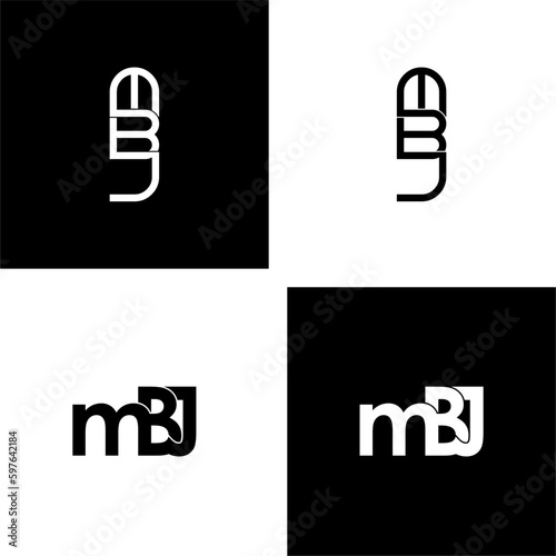 mbj lettering initial monogram logo design set photo