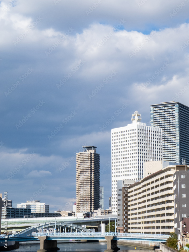 大阪市北区中之島からみた大阪の風景