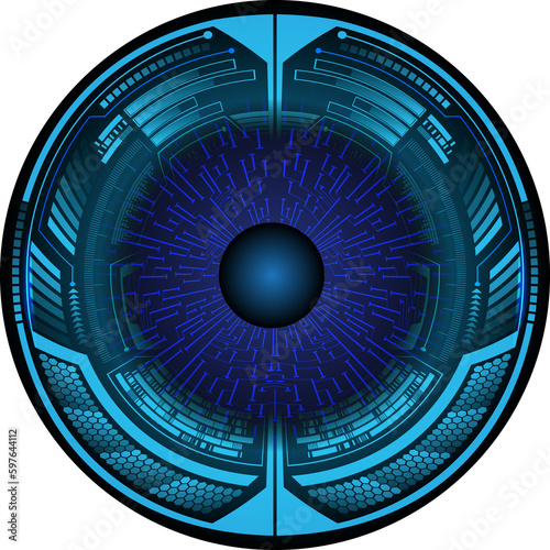 Blue eye cyber circuit future technology concept