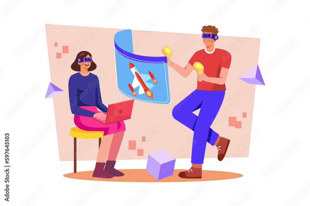 A VR content creator immerses viewers in a virtual world. A VR content creator immerses viewers in a virtual world.