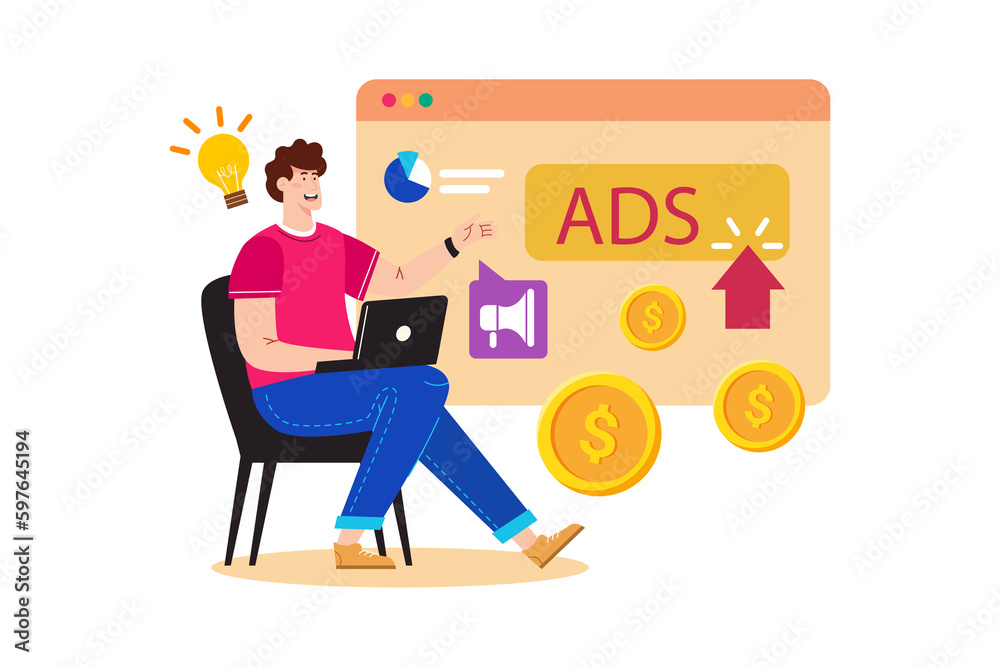 A Pay-Per-Click expert manages online advertising campaigns for a business.