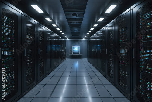 Server racks in a modern data center. © imlane