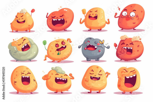 A bunch of laughing anthropomorphic potatoes.