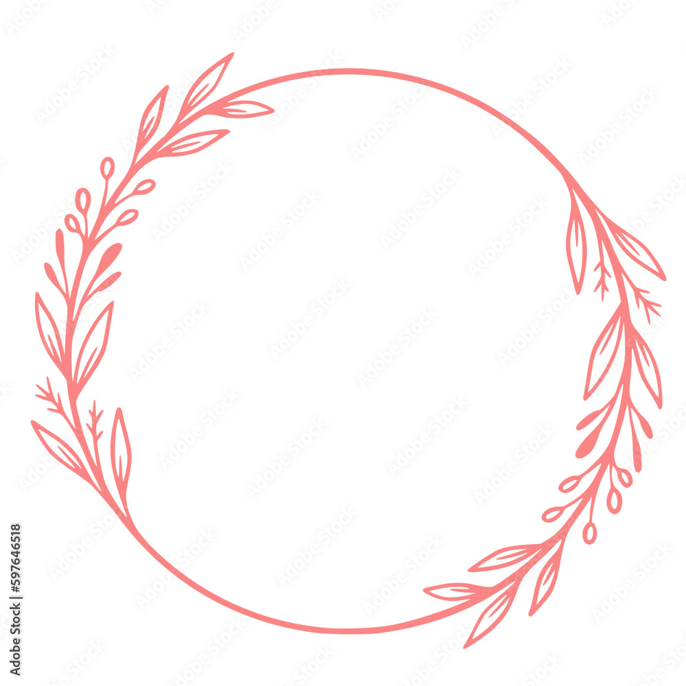 Hand drawn floral frames with flowers, branch and leaves. Hand drawn floral frames with flowers, branch and leaves.